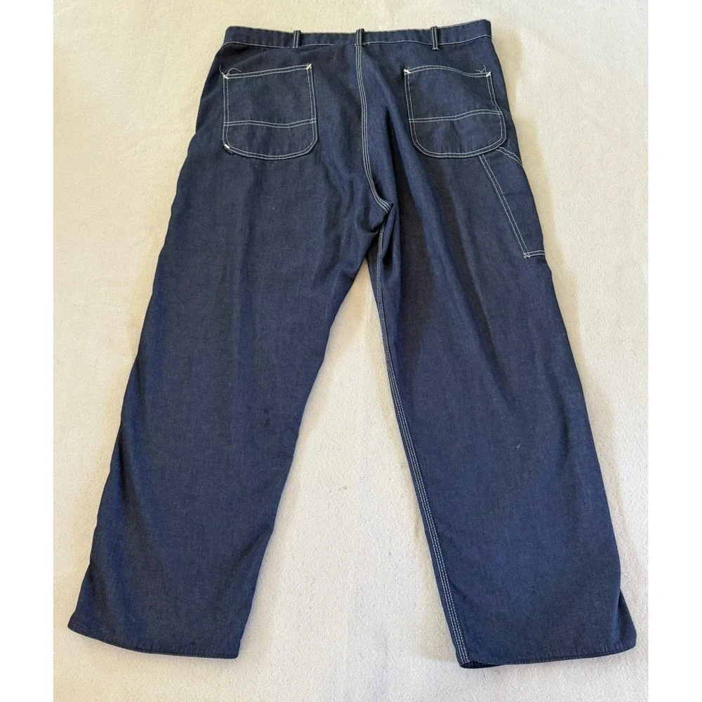 Vintage 60s Sears Carpenter Jeans Pants Mens 40x30 Blue Denim Workwear USA